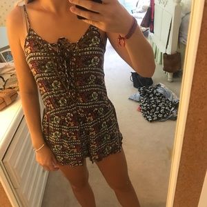 Print Romper with cut out back